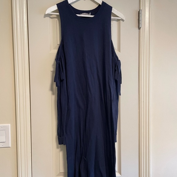 ASOS navy sweater dress open shoulder - Picture 5 of 7